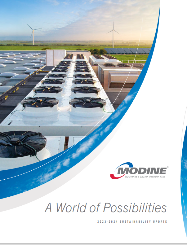 Front page of Modine's 2023 - 2024 sustainability report